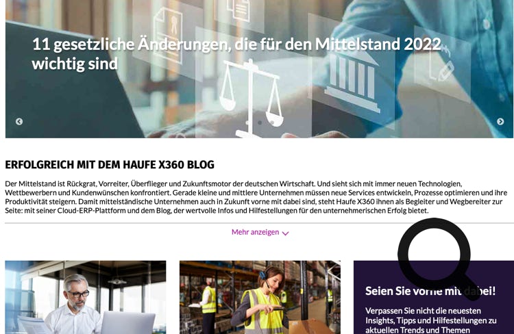 Blog-Texte unter SEO-Gesichtspunkten. Erschienen bei Haufe X360.